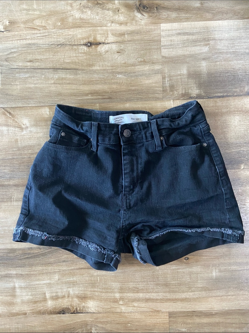 Levi's Black High-Rise Denim Cutoff Shorts